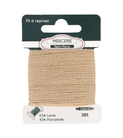 Fil à repriser laine 15m beige foncé