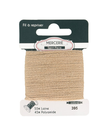 Wool darning thread 15m dark beige