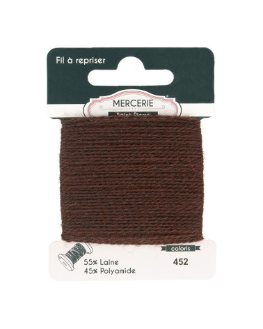 Wool darning thread 15m brown