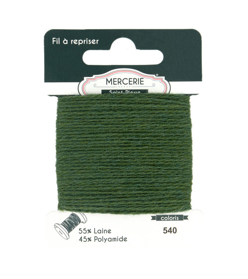 Wool darning thread 15m bottle green