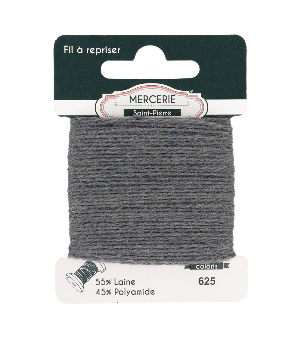 Wool darning thread 15m dark gray