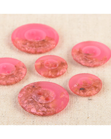 Runder Knopf, 2 Chipslöcher, 19 mm, Fuchsia