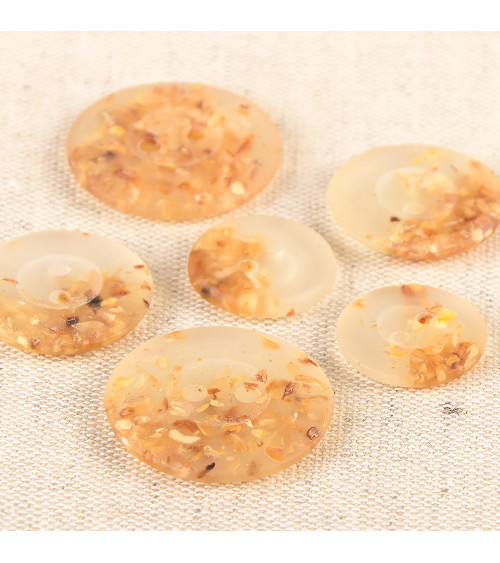Round button 2 chip holes 23mm transparent