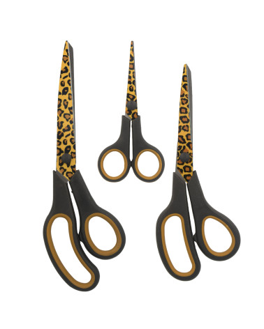 Set of 3 professional leopard scissors