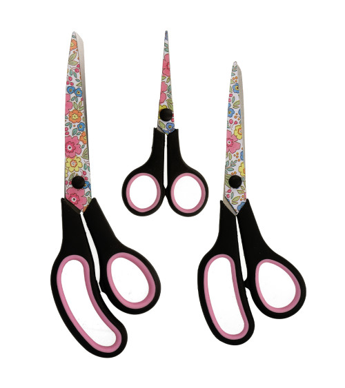 Lot de 3 Ciseaux professionnels liberty rose