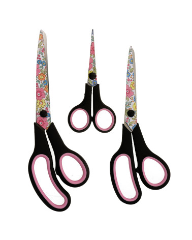 Set mit 3 professionellen Liberty-Scheren in Rosa