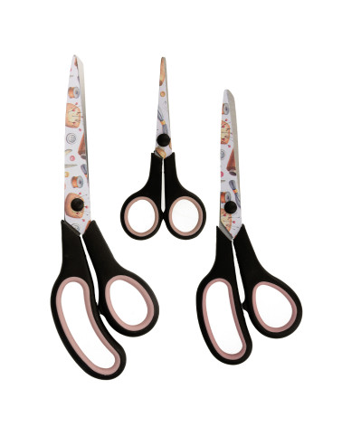 Set de 3 tijeras de costura profesionales.