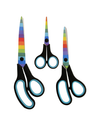 Set of 3 professional rainbow scissors