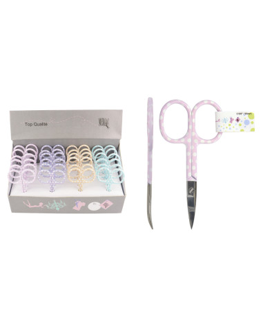Embroidery scissors curved tip pastel polka dots 9mm random color