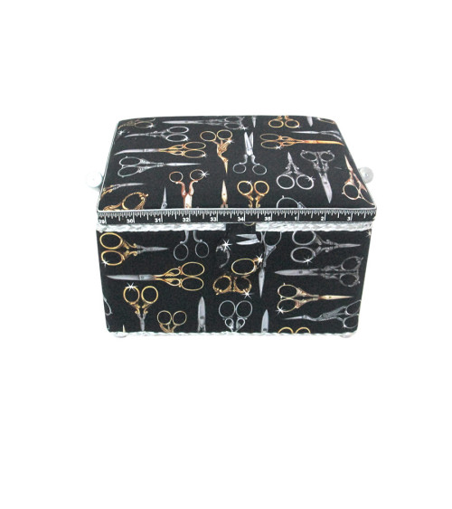 Boîte couture 18x26x16cm ciseaux