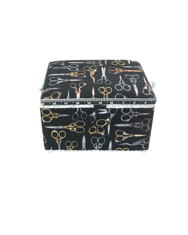 Boîte couture 18x26x16cm ciseaux