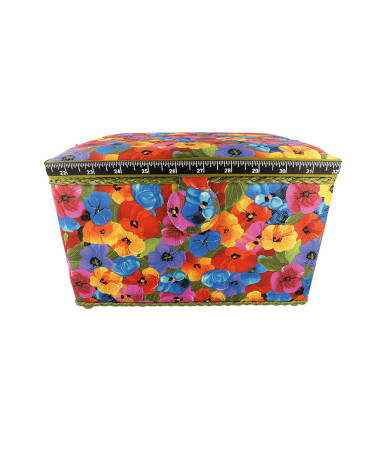 Boîte couture 21x28x19 coquelicots
