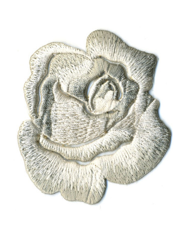 Gray rose iron-on patch