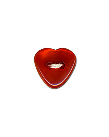 Set of 6 heart buttons 12mm Red