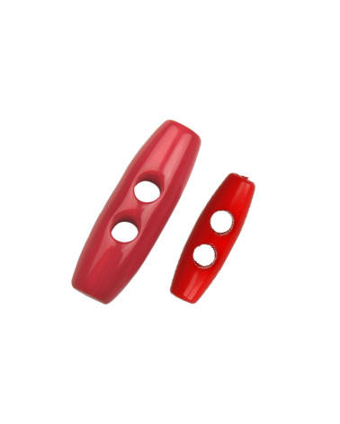 Set of 6 polyester logs 2 holes 40mm Red