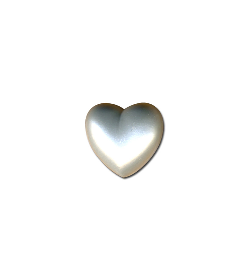 Set of 6 heart-shaped buttons 18mm Satin white