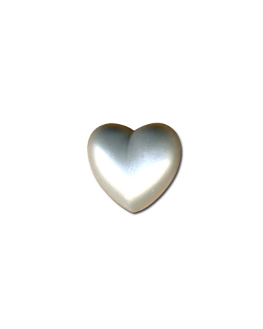 Set of 6 heart-shaped buttons 18mm Satin white