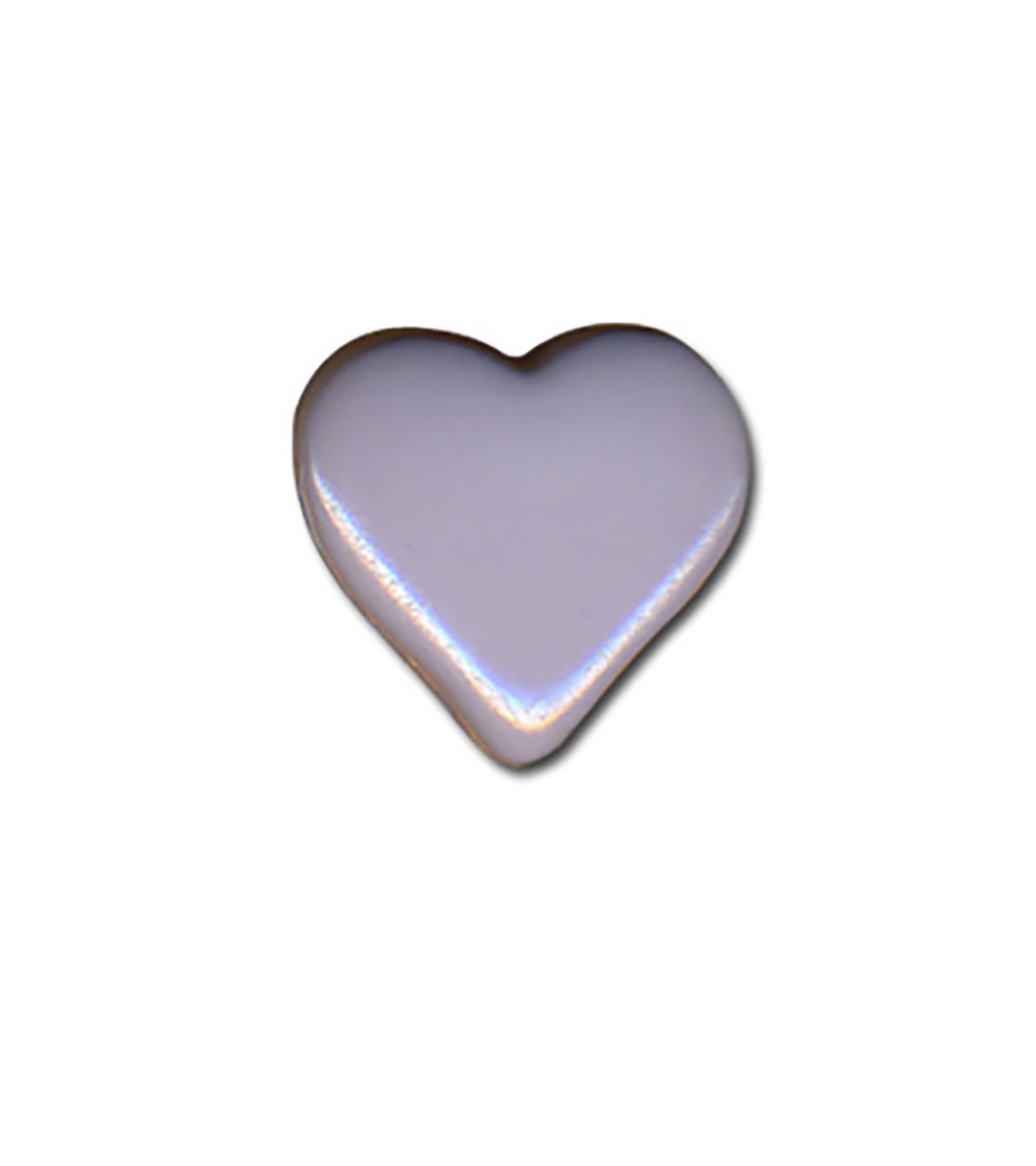 Lot de 6 boutons à queue coeur 15mm Gris