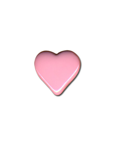 Lote de 6 botones con vástago en forma de corazón 15 mm Rosa bebé