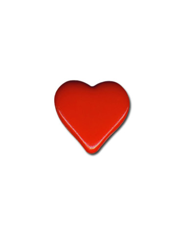 Set of 6 heart shank buttons 15mm Red