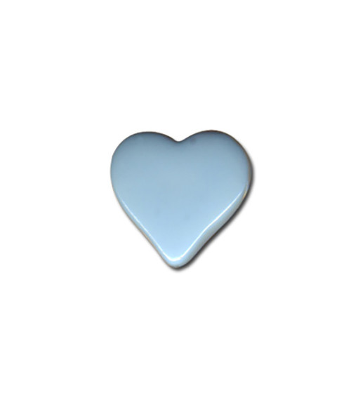 Set of 6 heart shank buttons 15mm Sky Blue