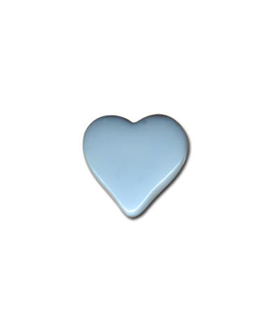 Set of 6 heart-shaped buttons 15mm Sky Blue