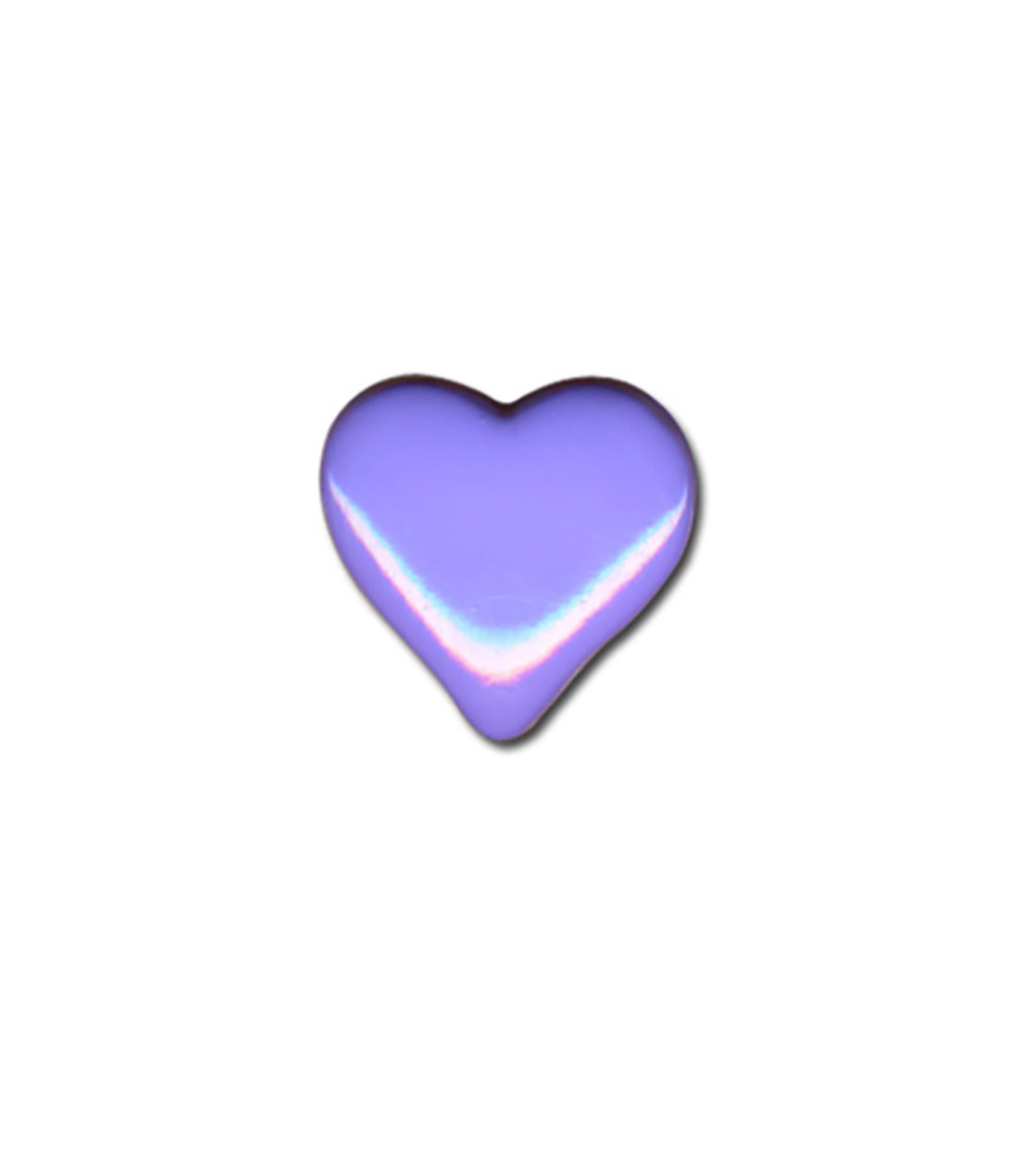 Set of 6 heart-shaped buttons 15mm Lilac