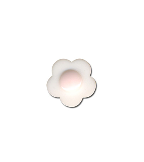 Lot de 6 boutons fleur coeur blanc 14mm Blanc
