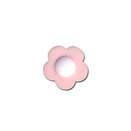Lot de 6 boutons fleur coeur blanc 14mm Rose Layette