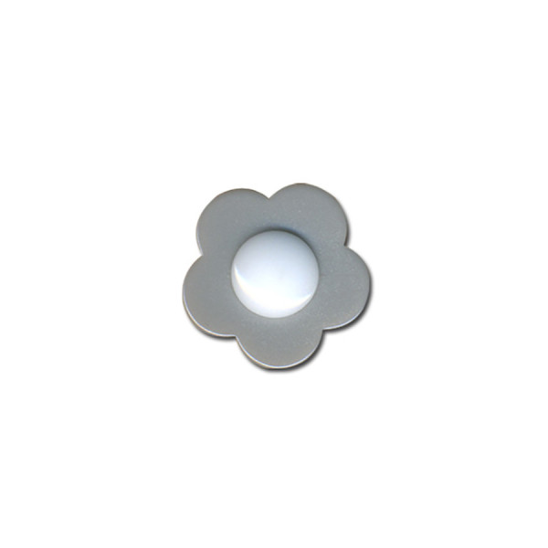Lot de 6 boutons fleur coeur blanc 14mm Gris