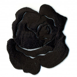 Ecusson thermocollant Rose noir