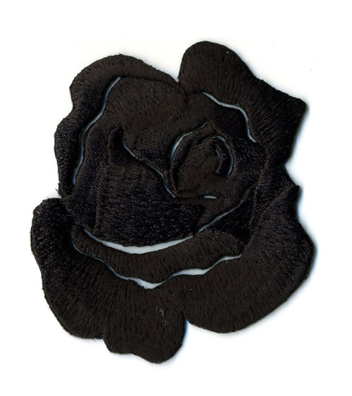 Ecusson thermocollant Rose noir