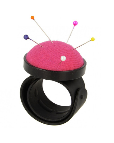 Bracelet porte epingles noir/fuchsia