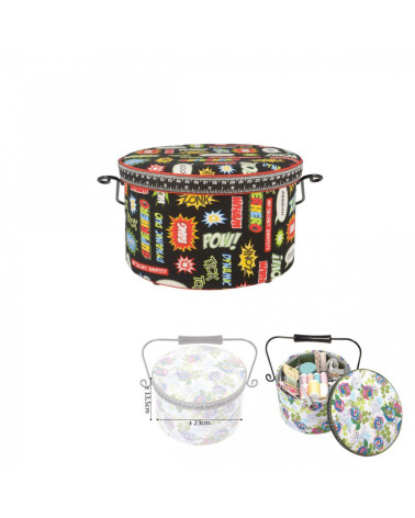 Round sewing box 22x13.5cm pow bang