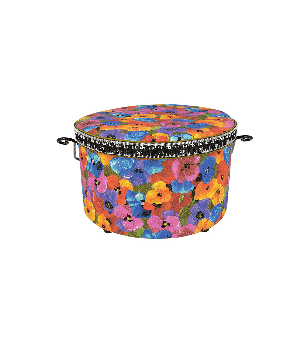 Scatola da cucito rotonda 22x13,5 cm papaveri
