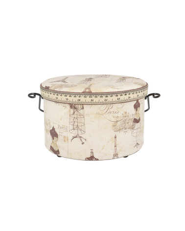 Boîte couture ronde 22x13.5cm mannequin