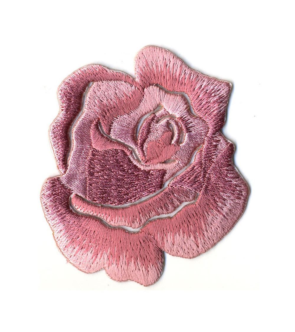 Pink Rose iron-on patch