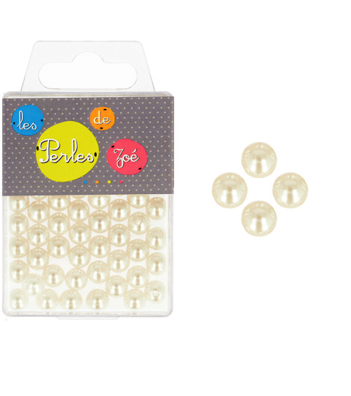 Perles rondes ivoire 8mm - boite de 16g