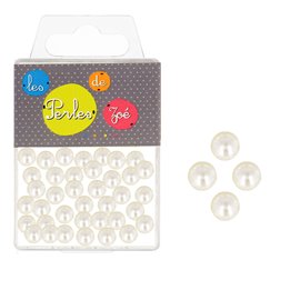 Perles rondes blanches 10mm - boite de 16g