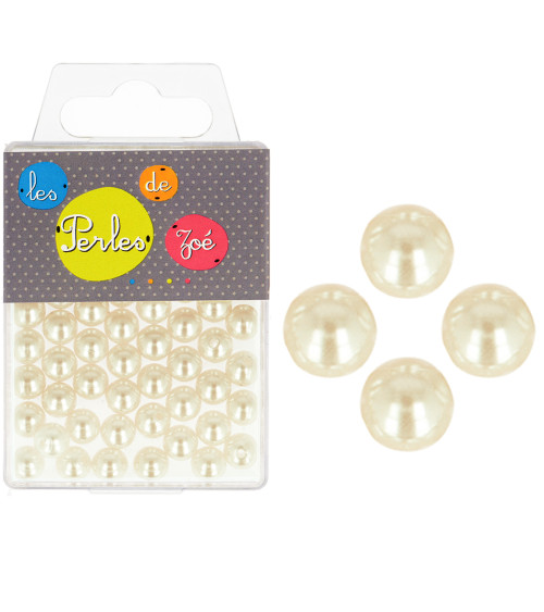 Perles rondes ivoire 16mm - boite de 9 perles