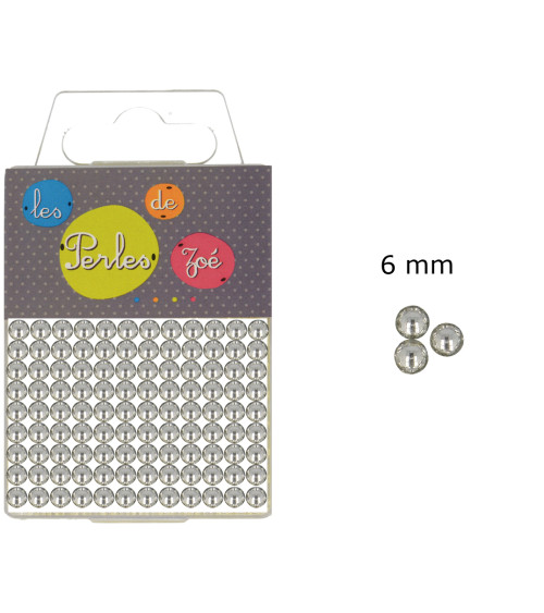 Perles rondes argent 6mm en boite de 20g