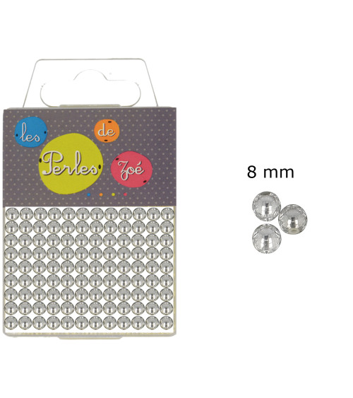 Perles rondes argent 8mm en boite de 20g