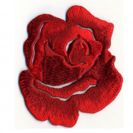 Ecusson thermocollant Rose rouge vif