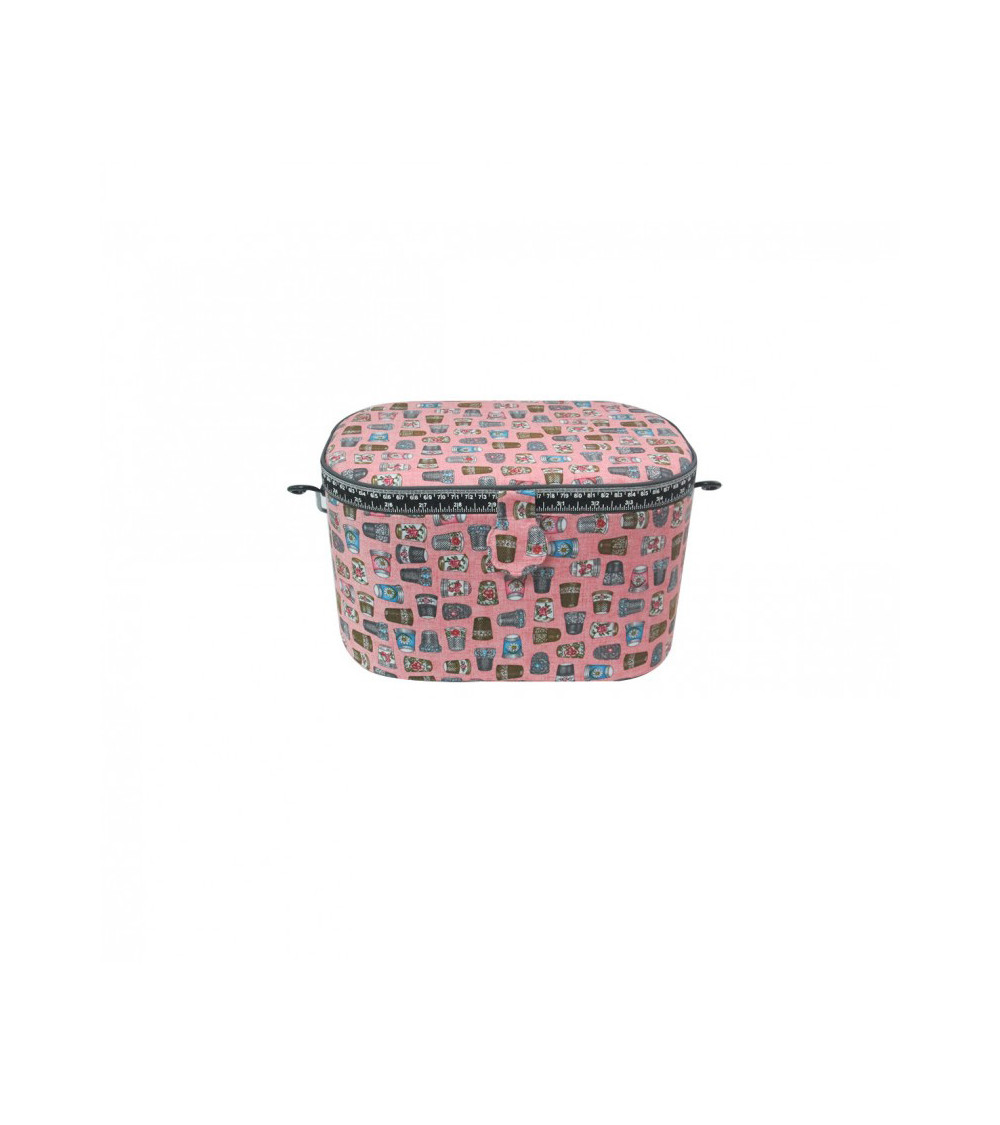 Ovaler Nähkasten 21x31x18cm mit Nähkauschen