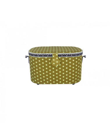 Costurero ovalado 21x31x18cm estrellas verdes