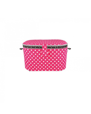 Scatola da cucito ovale 21x31x18 cm Fucsia
