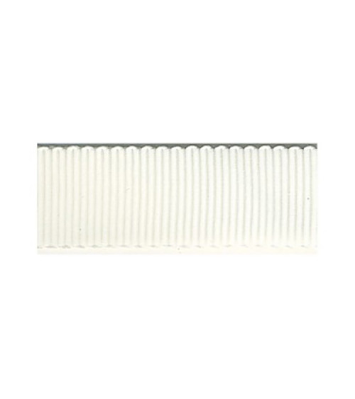 Disquette 25m Gros Grain Petersham 3mm ecru/blanc