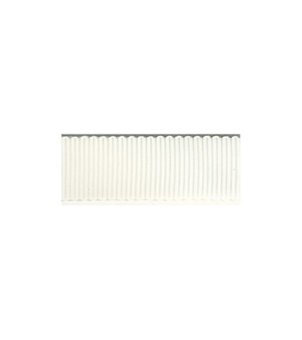 Disquette 25m Gros Grain Petersham 3mm ecru/blanc