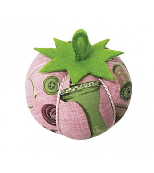 Couture print pin holder tomatoes on pink background