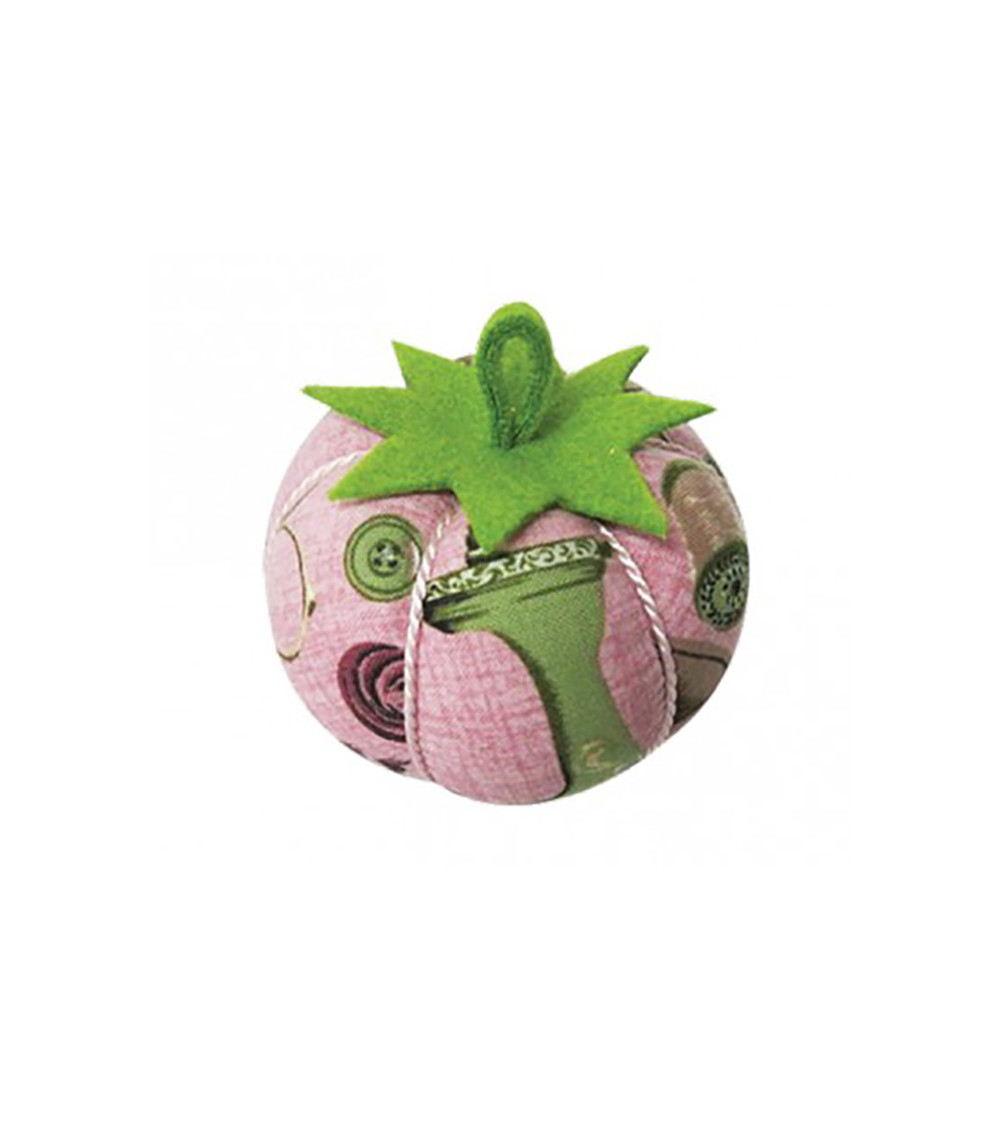 Couture print pin holder tomatoes on pink background